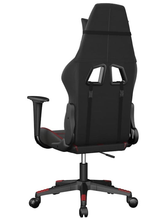 vidaXL 345430 Καρέκλα Gaming Δερματίνης με Ρυθμιζόμενα Μπράτσα Μαύρο / Κόκκινο