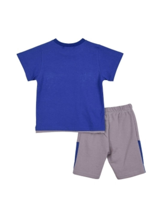 Frenzy Kids Set with Shorts Summer 2pcs Grey royalties - Blue