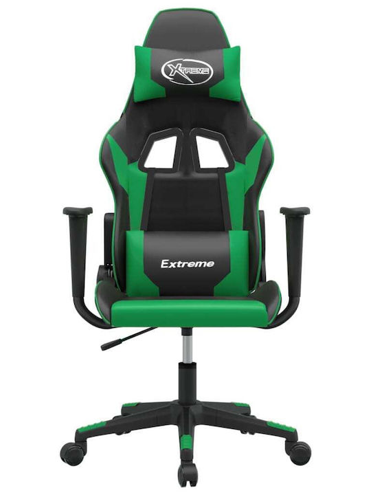 vidaXL 345448 Gaming Chair with Adjustable Arms Black / Green