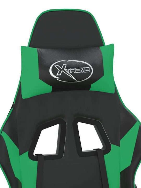 vidaXL 345448 Gaming Chair with Adjustable Arms Black / Green