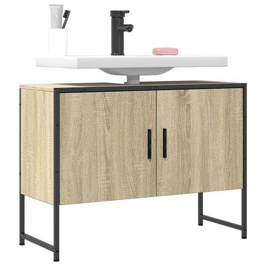 vidaXL Waschtisch ohne Waschbecken L80xB33xH60cm Sonoma Oak
