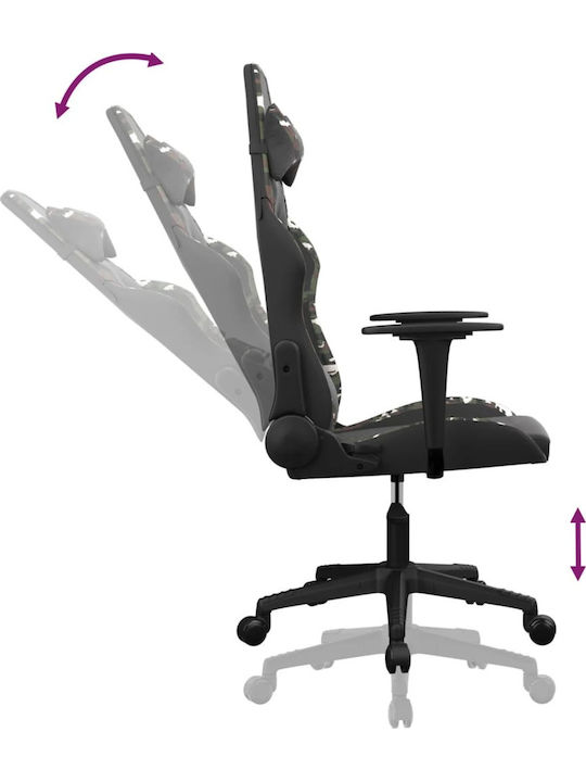 vidaXL 345433 Καρέκλα Gaming Δερματίνης με Ρυθμιζόμενα Μπράτσα Μαύρο / Παραλλαγή