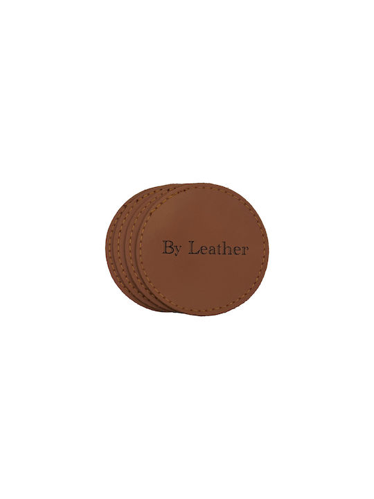 ByLeather Round Coaster made of Leatherette 9cm 4pcs