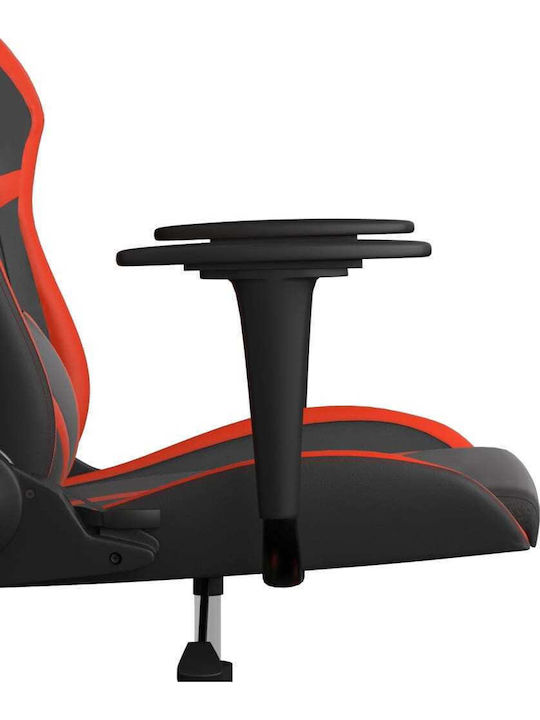 vidaXL 345424 Καρέκλα Gaming Δερματίνης με Ρυθμιζόμενα Μπράτσα Μαύρο / Κόκκινο