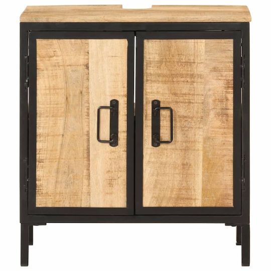 vidaXL Countertop with Sink L55xW35xH60cm Massif Wood