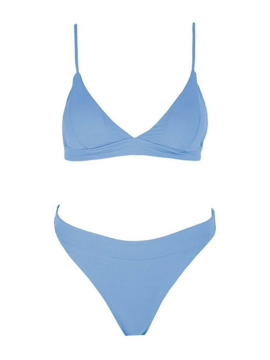 Comfort Bikini Set Triangle Top & Slip Bottom Light Blue