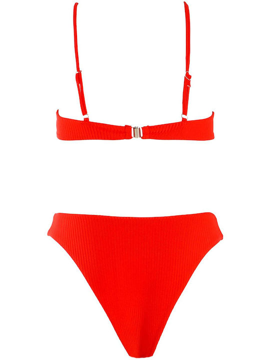 Comfort Bikini Set Bra & Brazil Bottom Red