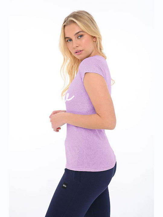 Bodymove Women's Athletic Blouse Short Sleeve Lilacc