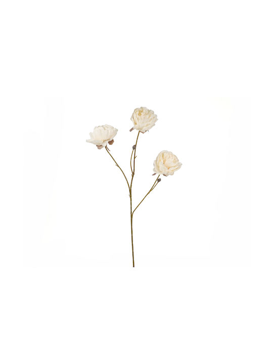 Ramură Decorativă Artificială Peony Beige 70cm 1buc