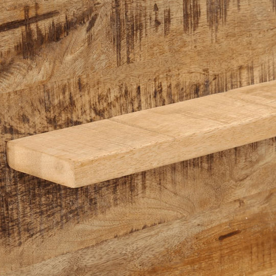 vidaXL Badezimmerspiegel aus Massivholz mit Regal 80x55cm Braun