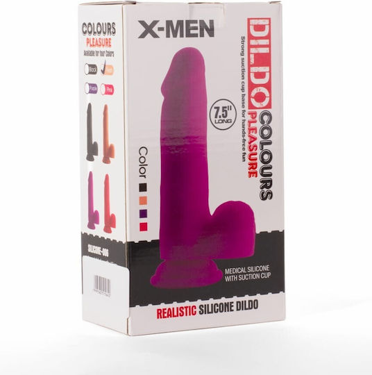 X-Men Dildo Dildo cu Scrotum Negru 19cm