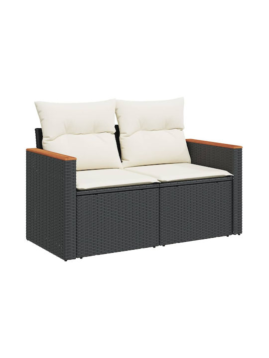 Two-Seater Sofa Outdoor Rattan with Pillows