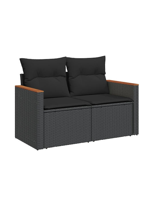 Two-Seater Sofa Outdoor Rattan with Pillows