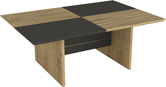 Ορθογώνιο Κεντρικό Τραπεζάκι Venita Ξύλινο Sapphire Oak - Ανθρακί Μ90xΠ60xΥ33.8εκ.