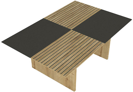 Ορθογώνιο Κεντρικό Τραπεζάκι Venita Ξύλινο Sapphire Oak - Ανθρακί Μ90xΠ60xΥ33.8εκ.