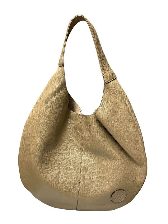 Tony Bellucci Leather Women's Bag Shopper Shoulder Beige