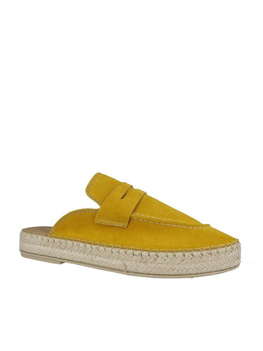 Ragazza Heel Leather Mules Yellow