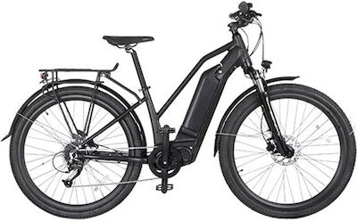 Men's Black Electric City Bike with Gears and Disc Brakes
