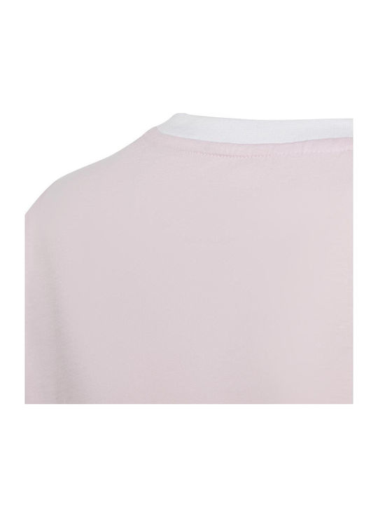 Kids' Shirt Short Sleeve Pink Essentials 3-Stripes