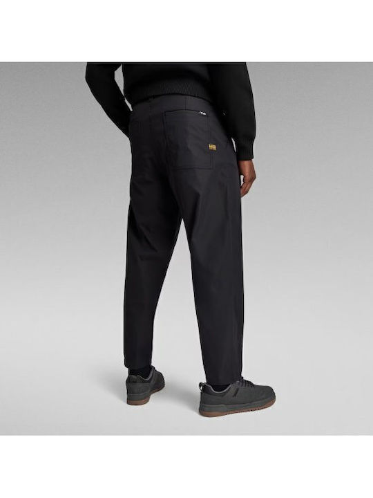 Pleated Παντελόνι Chino σε Relaxed Εφαρμογή Μαύρο