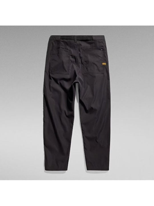 Pleated Παντελόνι Chino σε Relaxed Εφαρμογή Μαύρο