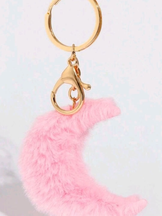 Schlüsselanhänger Handmade Gold Metallic Mond Lutrino Rosa 14x6cm (tatu Moyo)