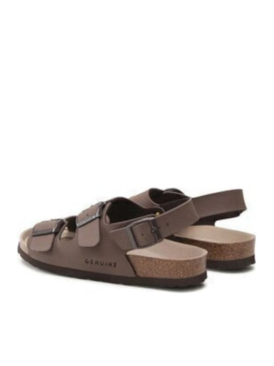 Flache Sandalen für Damen in Braun Farbe