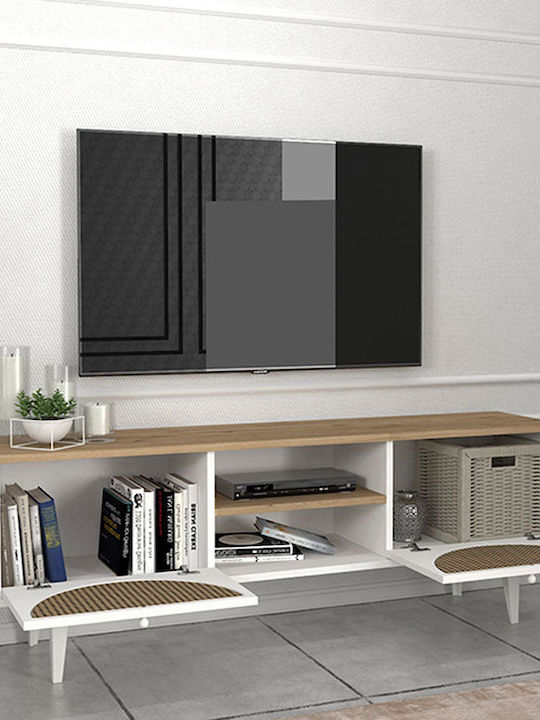 Stand TV Aureta Alb - Sapphire Oak L150xA35xÎ52.8cm