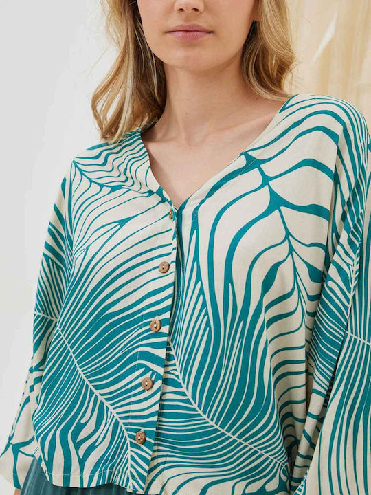 Langärmelig Damen Hemd Printed