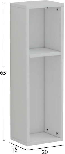 Κομοδίνο Bonen Ξύλινο Λευκό 20x15x65cm