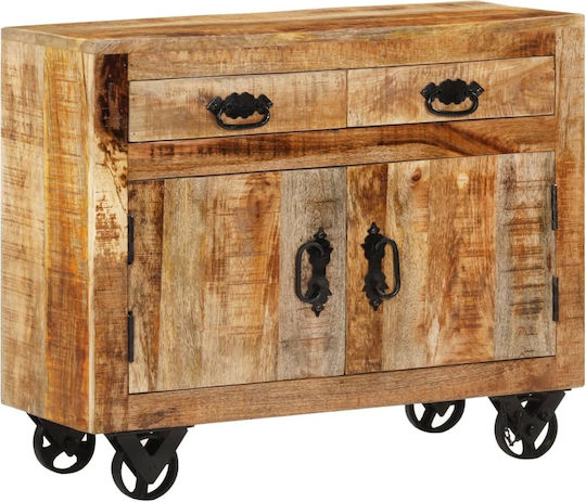Μπουφές από Μασίφ Ξύλο με Συρτάρια Καφέ 80x30x65cm