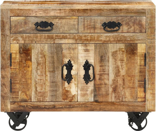 Μπουφές από Μασίφ Ξύλο με Συρτάρια Καφέ 80x30x65cm