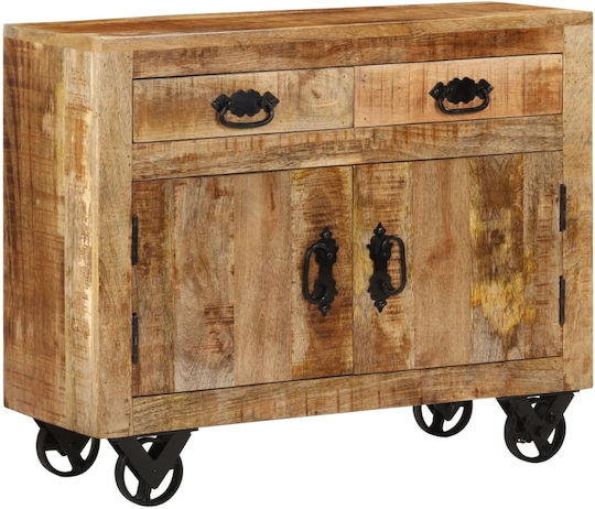 Μπουφές από Μασίφ Ξύλο με Συρτάρια Καφέ 80x30x65cm