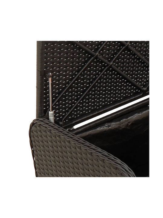 Gartenhocker Würfel Außeneinsatz Rattan mit Kissen Schwarz 80x51x52cm