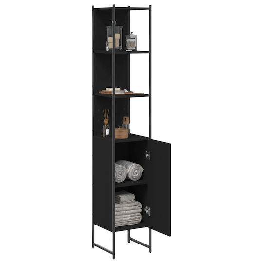 vidaXL Στήλη Μπάνιου Δαπέδου Μ33xΒ33xΥ185.5cm Μαύρη