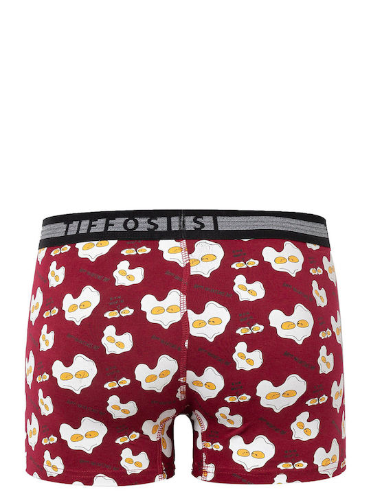 Tiffosi Men's Boxer Burgundy with Patterns