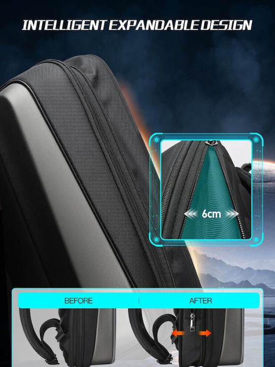 Bopai Αδιάβροχη Τσάντα Πλάτης για Laptop 15.6" με Θύρα USB σε Μαύρο χρώμα 61-122579