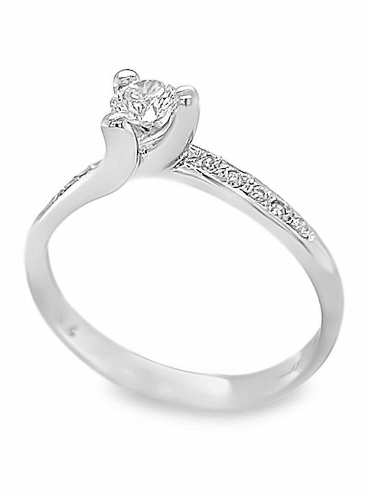 Xryseio Единичен камък от Бяло злато 18K с Диамант