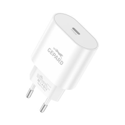 Gepard Charger Without Cable with USB-C Port 20W Power Delivery Whites (GSM1046)