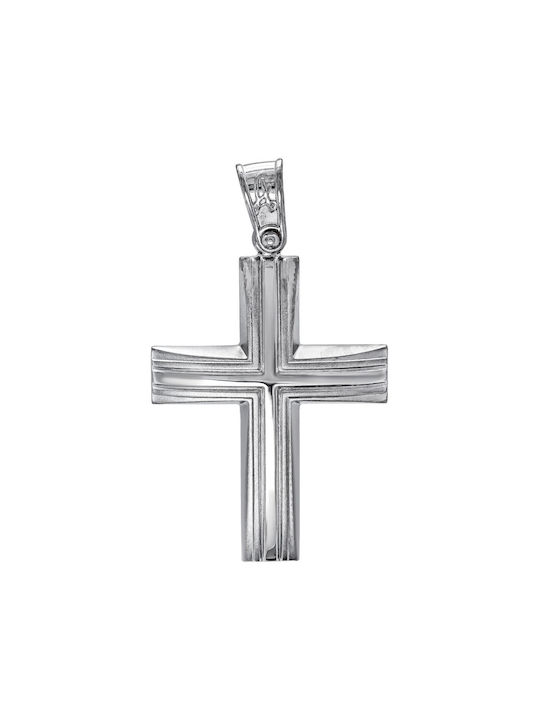 Kiriakos Gofas Men's White Gold Cross 14K with Chain