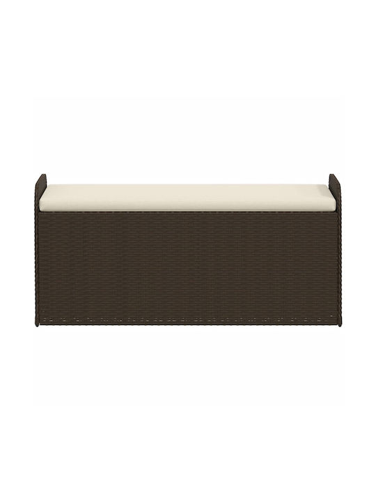 Bench Outdoor Rattan with Chest and Pillows 115x51x52cm