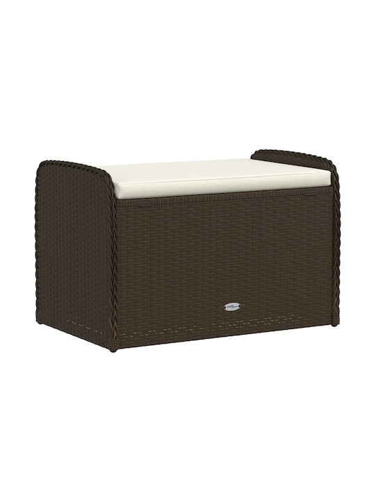 Bench Outdoor Rattan with Chest and Pillows 80x51x52cm