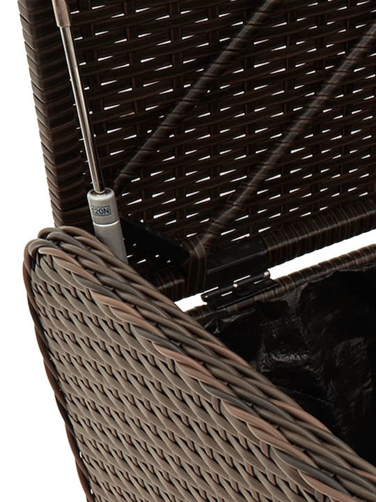 Bench Outdoor Rattan with Chest and Pillows 80x51x52cm