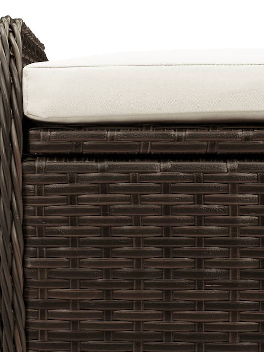 Bench Outdoor Rattan with Chest and Pillows 115x51x52cm