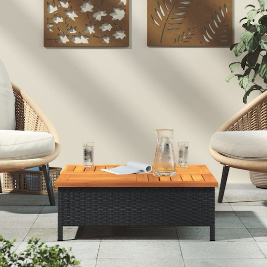 Garten- und Terrassentisch für kleine Räume Schwarz 70x70x25cm