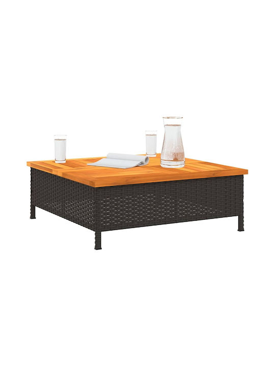 Garten- und Terrassentisch für kleine Räume Schwarz 70x70x25cm