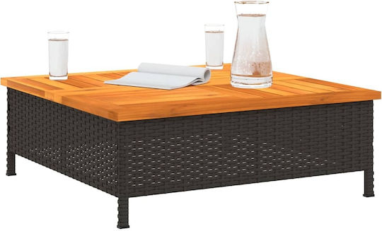Garten- und Terrassentisch für kleine Räume Schwarz 70x70x25cm