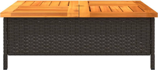 Garten- und Terrassentisch für kleine Räume Schwarz 70x70x25cm