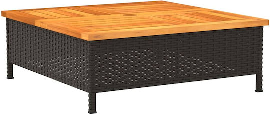 Garten- und Terrassentisch für kleine Räume Schwarz 70x70x25cm