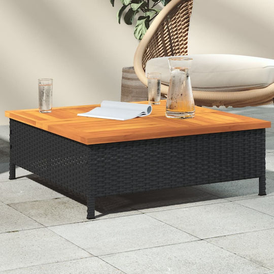 Garten- und Terrassentisch für kleine Räume Schwarz 70x70x25cm